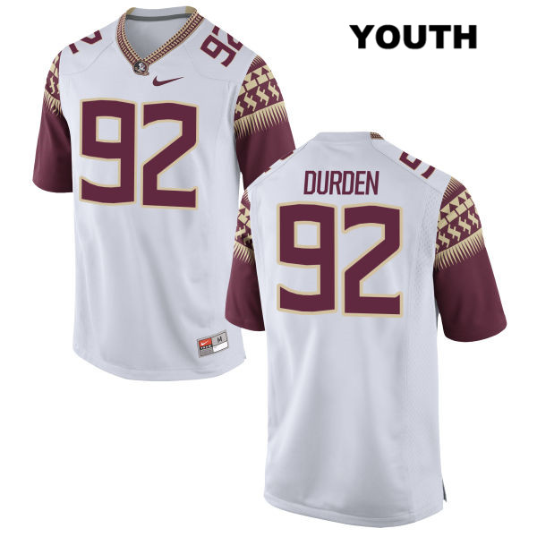 Youth NCAA Nike Florida State Seminoles #92 Cory Durden College White Stitched Authentic Football Jersey EUR1469PP